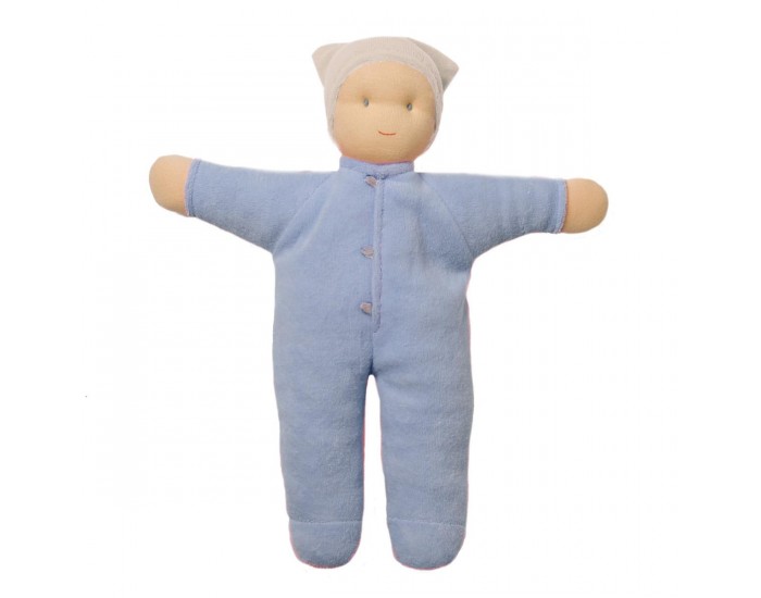 HOPPA poupe doudou Matty Gris argent / Bleu marine