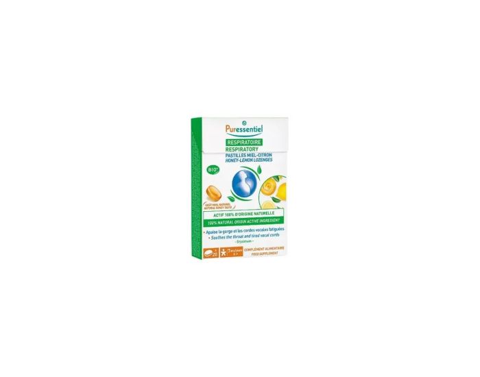 PURESSENTIEL Respiratoire Pastille - Gorge - Miel Citron - Boite de 20