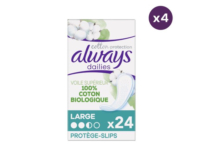 ALWAYS 4 x 24 Prot�ge-Slips Dailies Cotton Protection - Large