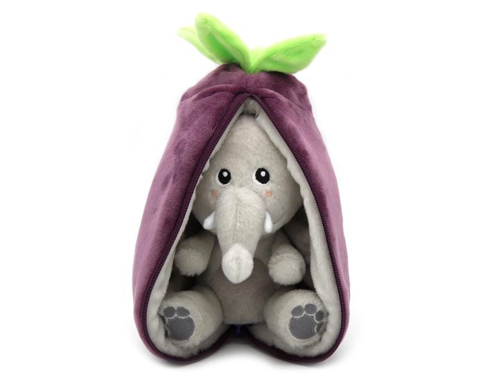 LES D�GLINGOS Peluche Flipetz - El�phant Aubergine - D�s 12 mois