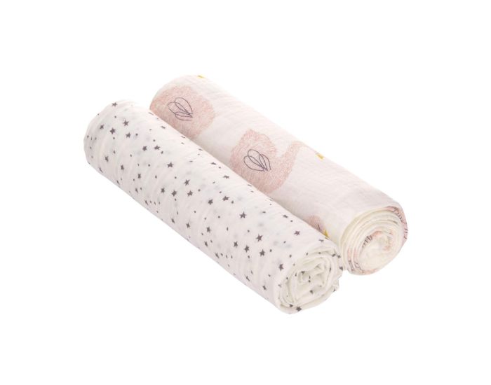 LASSIG Lot de 2 Maxi Langes en Mousseline - Petit Cygne d'Eau