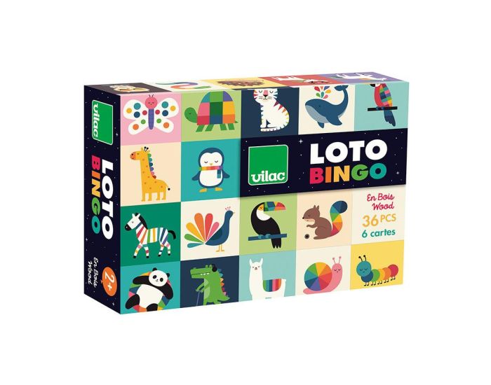 VILAC Loto en Bois - Animaux Arc-en-Ciel - D�s 2 ans