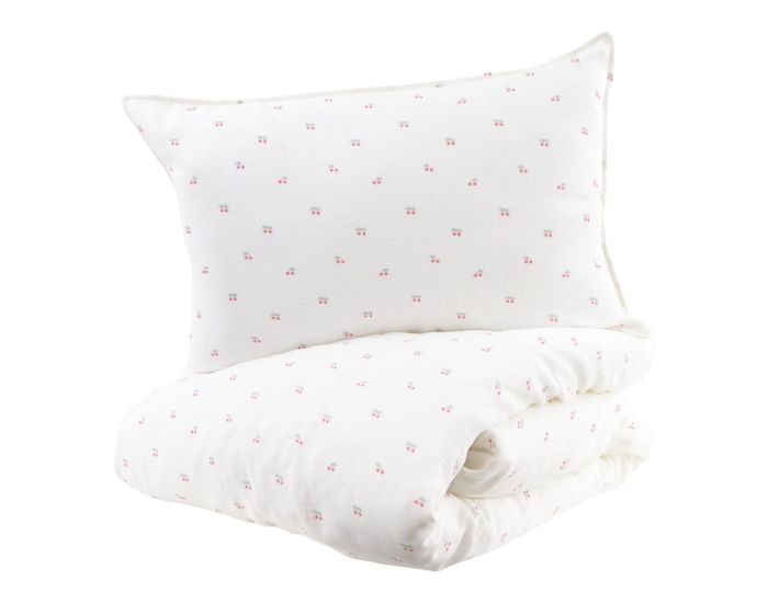 LITTLE CREVETTE Parure de Lit B�b� - Taie et Housse de Couette  - Gaze de Coton - 100x140 cm