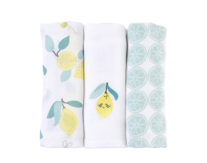 LITTLE CREVETTE Lot de 3 Langes B�b� - Limonade