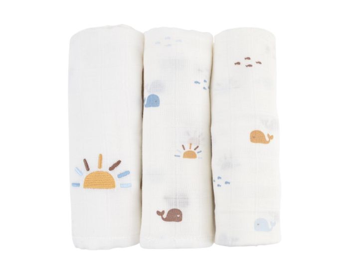 LITTLE CREVETTE Lot de 3 Langes B�b� - Malo