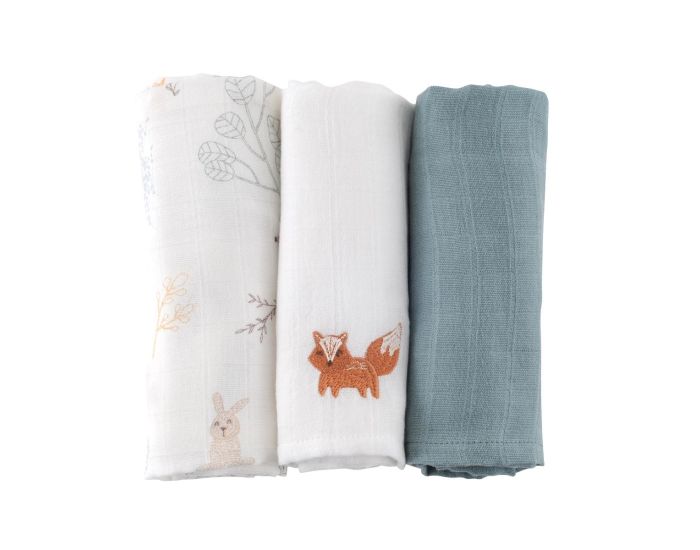 LITTLE CREVETTE Lot de 3 Langes B�b� - Dream Forest