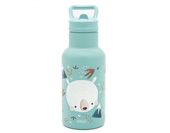 SASSI JUNIOR Gourde pour Enfant en Inox Isotherme - Animaux - 350ml 