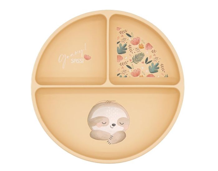 SASSI JUNIOR Assiette Compartimente en Silicone avec Ventouse - Animaux
