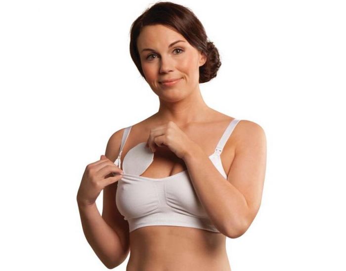 CARRIWELL Lot de 6 coussinets d'allaitement lavables en coton CARRIWELL Blanc