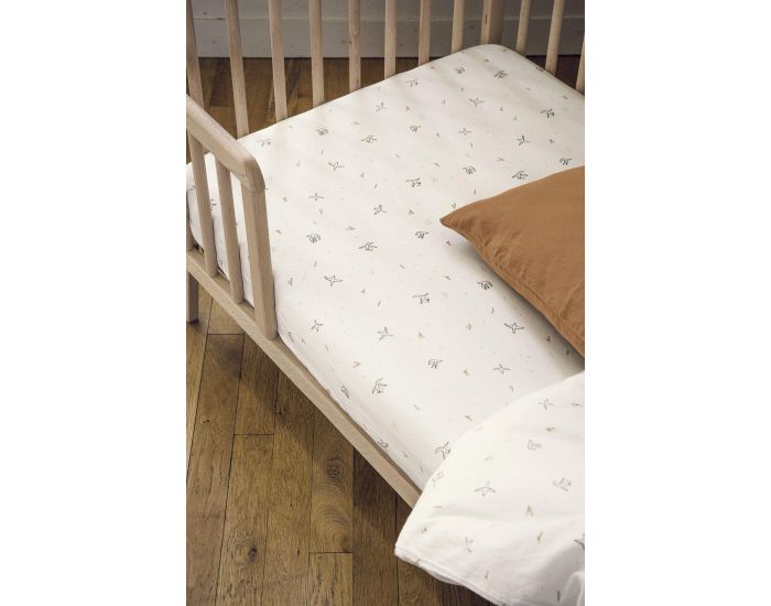 KADOLIS Drap Housse Coton Bio pour Lit B�b� - L'Envol�e