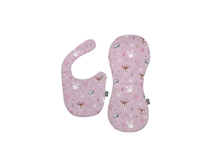 MON JOLI BAVOIR Lot Bavoir Nourrisson & Bavoir Prot�ge Epaule - Animaux - Rose