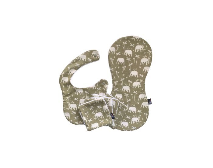  MON JOLI BAVOIR Lot Bavoir Nourrisson, Prot�ge Epaule & Lingettes - El�phants