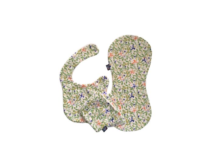  MON JOLI BAVOIR Lot Bavoir Nourrisson, Prot�ge Epaule & Lingettes Oiseaux - Roses et Bleus