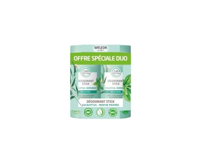 WELEDA D�odorant Stick Eucalyptus Peppermint - 2 x 50 Grammes