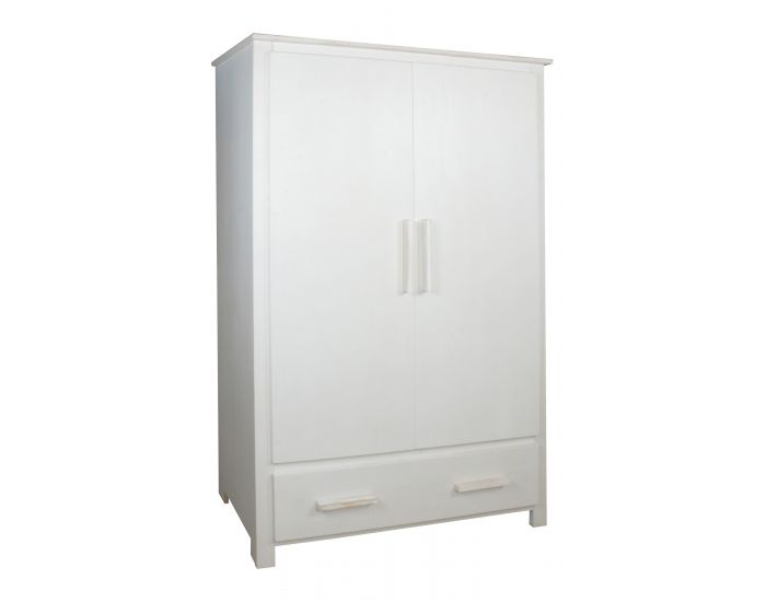 LA CABANE DE CALYS Armoire 2 portes - Norwood - Lasur Banc Lasur Blanc
