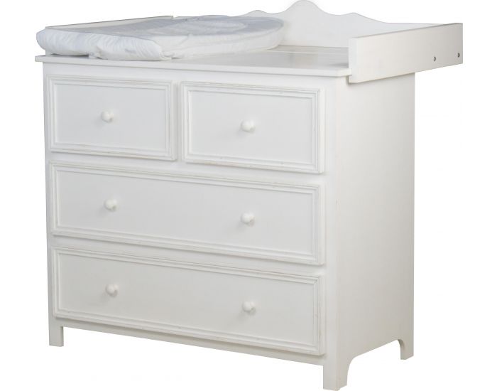 LA CABANE DE CALYS Commode 3 tiroirs + Plan  langer - Provence Lasur Blanc