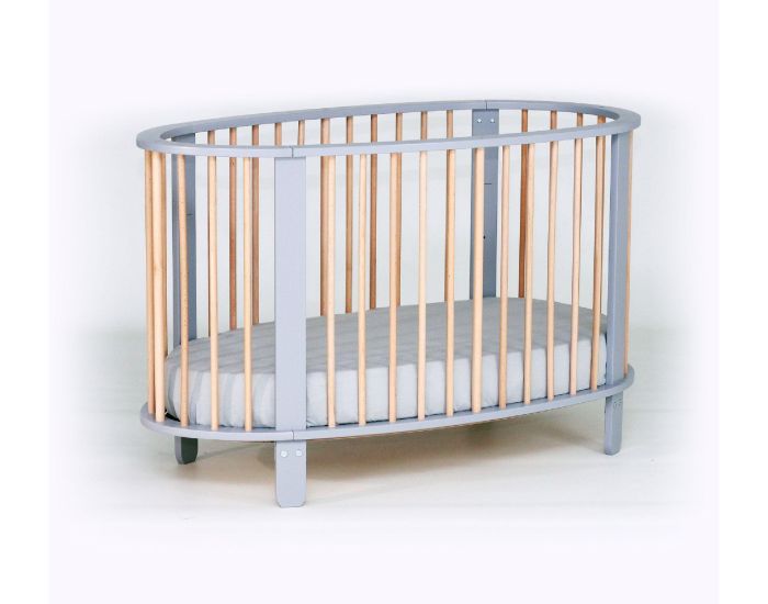 AT4 Lit B�b� Cocon - Gris et H�tre - 60 x 120 cm