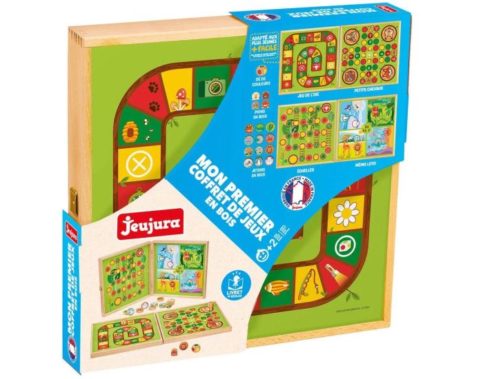 JEUJURA Mon 1er Coffret de Jeux en Bois - D�s 2 ans 