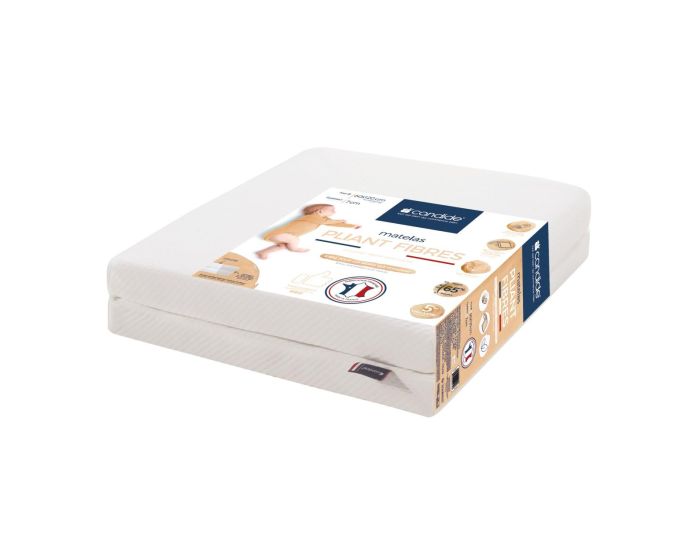 CANDIDE Matelas B�b� Pliant - 2 Parties - Fibres d�houssable - 60 x 120 cm  