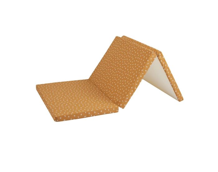 CANDIDE Matelas B�b� Pliant - 3 Parties - Fleuri Camel -  60 x 120 cm 