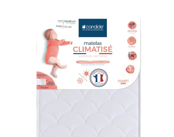 CANDIDE Matelas B�b� Climatis�  - 2 Faces 