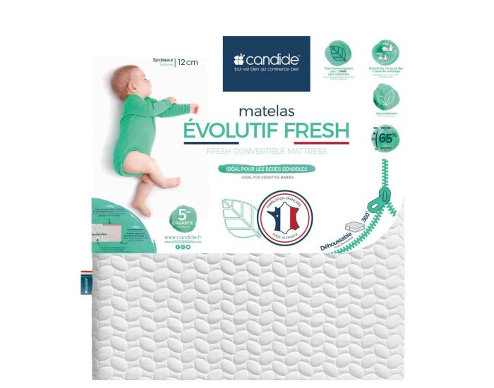 CANDIDE Matelas B�b� �volutif Fresh - D�houssable 360� 