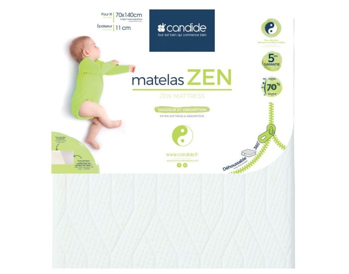 CANDIDE Matelas B�b� Zen - D�houssable 360� 