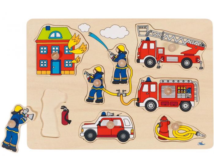 GOKI Puzzle  boutons Pompiers 8 lments - Ds 12 mois