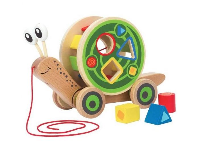 HAPE Escargot  tirer avec jeu de forme - Ds 12 mois