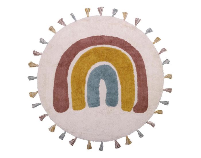 NATTIOT Tapis Coton - Rainbow - Arc en Ciel - � 110 cm