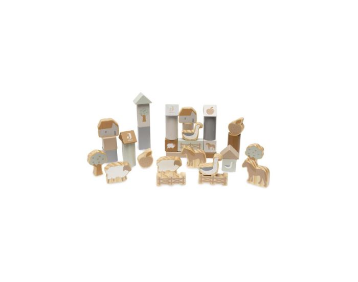 JOLLEIN Set de Cubes en Bois Ferme - D�s 18 mois