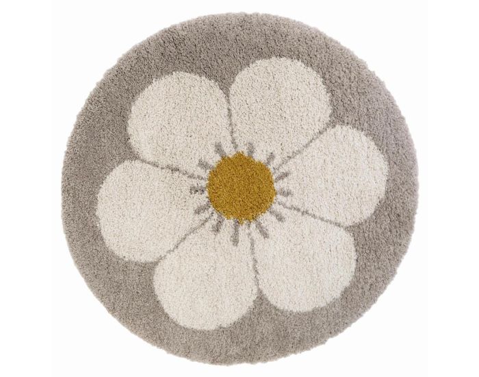 NATTIOT Tapis Rond Enfant - Bohemian Daisy - Beige - � 120 cm
