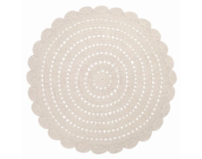 NATTIOT Tapis Coton Crochet - Alma - Ecru - � 150 cm