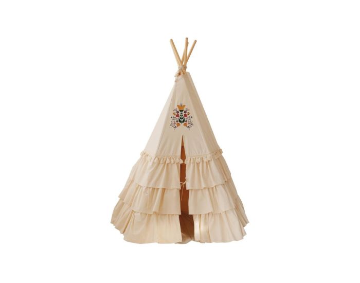 MOI MILI Tente Tipi Folk � Volants - Beige