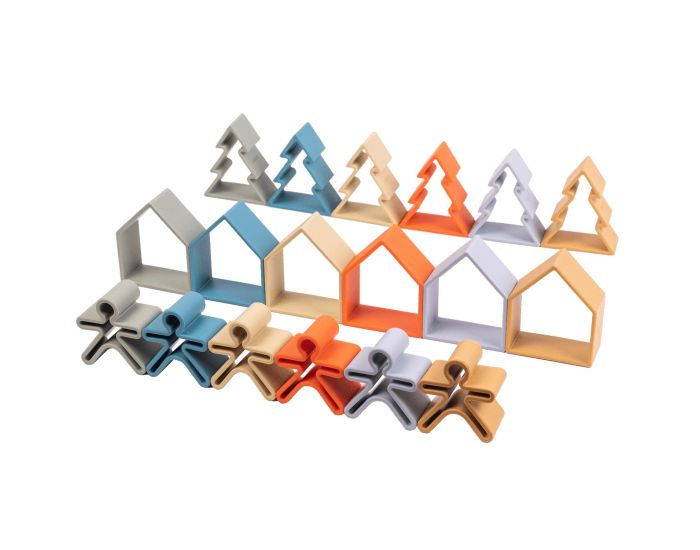 D�NA Personnages + Maisons + Arbres � Empiler en Silicone - D�s la naissance 