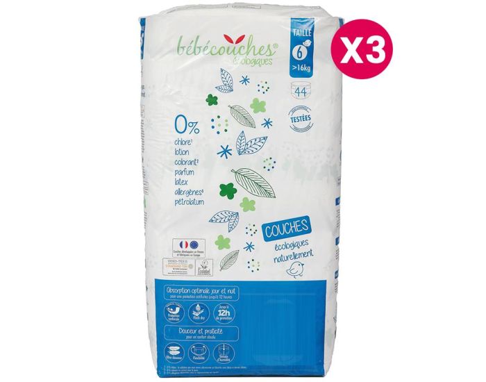 B�B�COUCHES �COLOGIQUES Couches Ecologiques T6 / +16kg / 132 couches