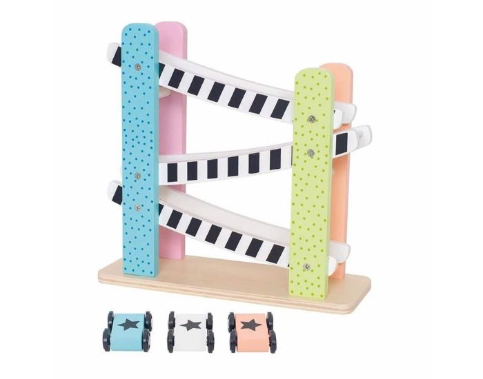 JABADABADO Jouet en Bois - Rampe de Course - Circuit Voiture Looping - D�s 18 mois 