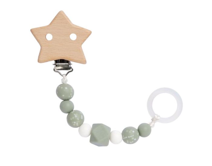 LASSIG Attache T�tine en Bois et Perles en Silicone - Etoile