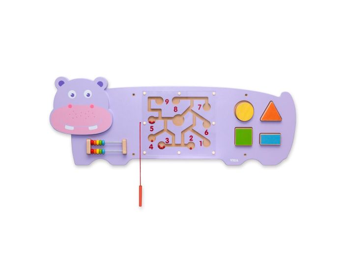 VIGA TOYS Panneau d'Activit�s Mural Hippopotame - D�s 1 an 