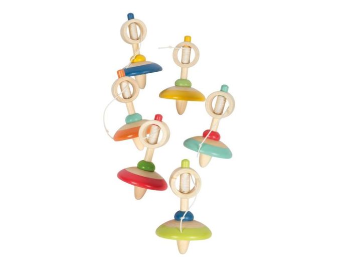 SMALL FOOT COMPANY Toupie en Bois avec Ficelle - D�s 3 ans 