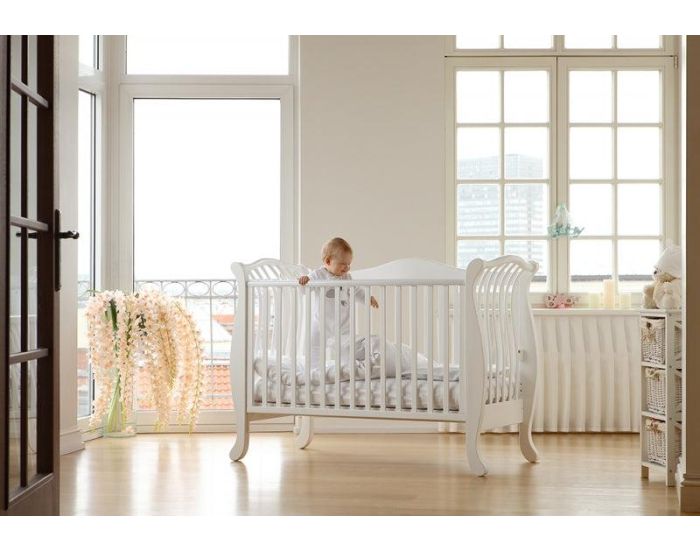 YAPPYKIDS Berceau B�b� avec Sommier R�glable - YappyLa:Le Blanc - 120 x 60 cm