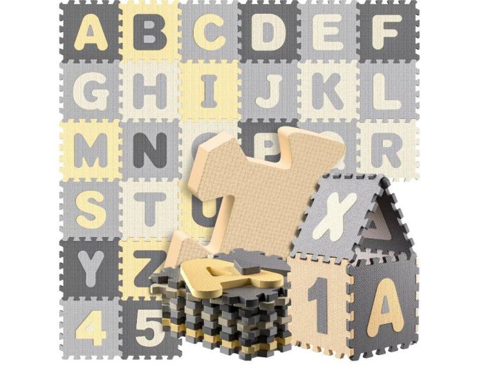 SPIELWERK Tapis puzzle mousse 86 pi�ces Gris