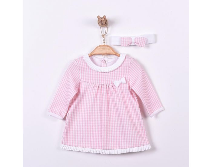 SEVIRA KIDS Robe bb et bandeau en coton bio de 3 mois  2 ans - Impression 3D - Collection Charlot