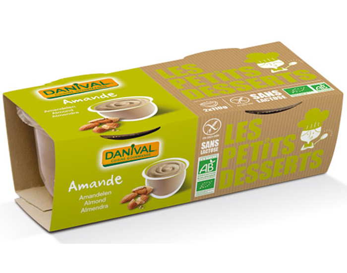 DANIVAL Dessert au Lait Vgtal - Amande - 2 x 110 g