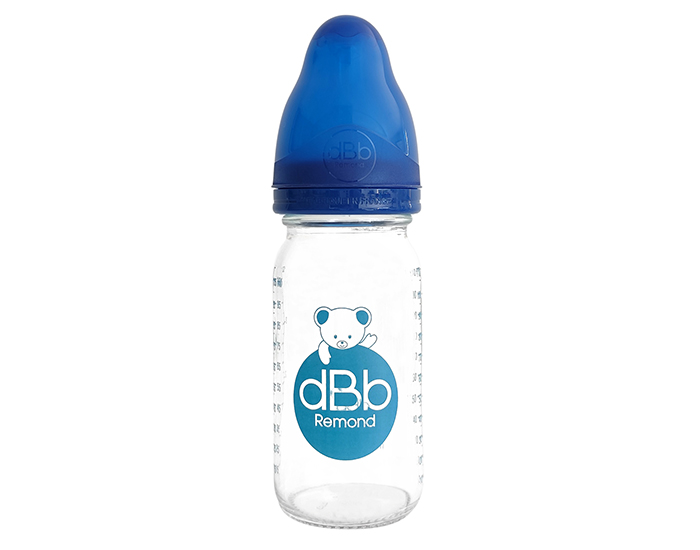 DBB REMOND Biberon en Verre Regul'air 110ml Bleu Ocan - Ttine Silicone