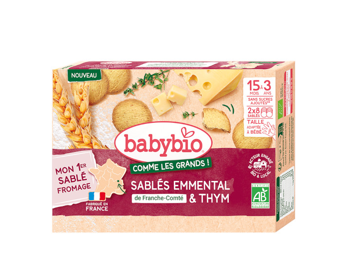 BABYBIO Sabls Emmental Thym - 72 g - Ds 15 mois