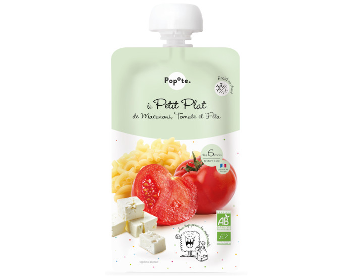 POPOTE Le Petit Plat Macaroni Tomate Feta - 180g - Ds 6 mois