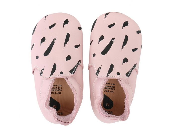 BOBUX Chaussons Bb Soft Soles en cuir - Loafer rose noir