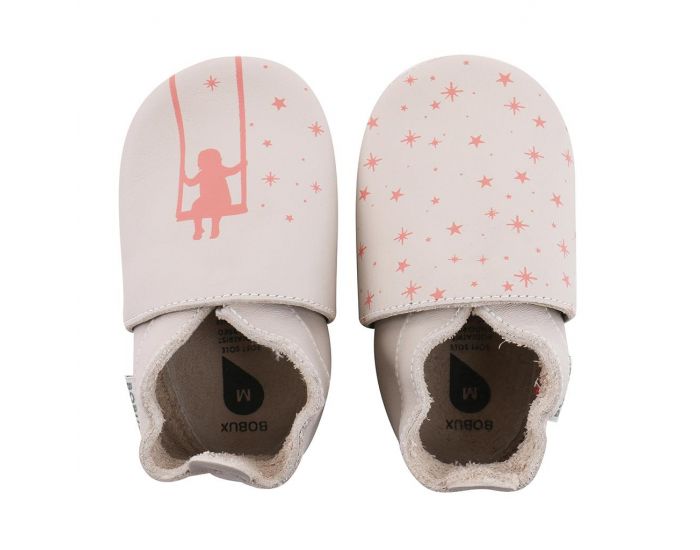 BOBUX Giants Chaussons Bb Soft Soles en cuir - Ecru balanoire