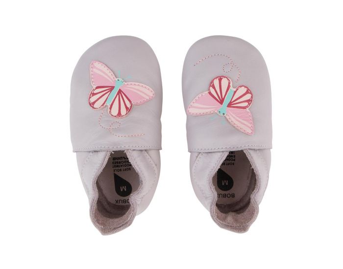 BOBUX Chaussons Bb Soft Soles en cuir - Papillon Lilas